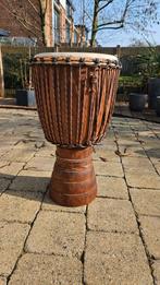 Prachtige Djembé van Irokohout met tas, Muziek en Instrumenten, Percussie, Ophalen, Zo goed als nieuw, Trommel