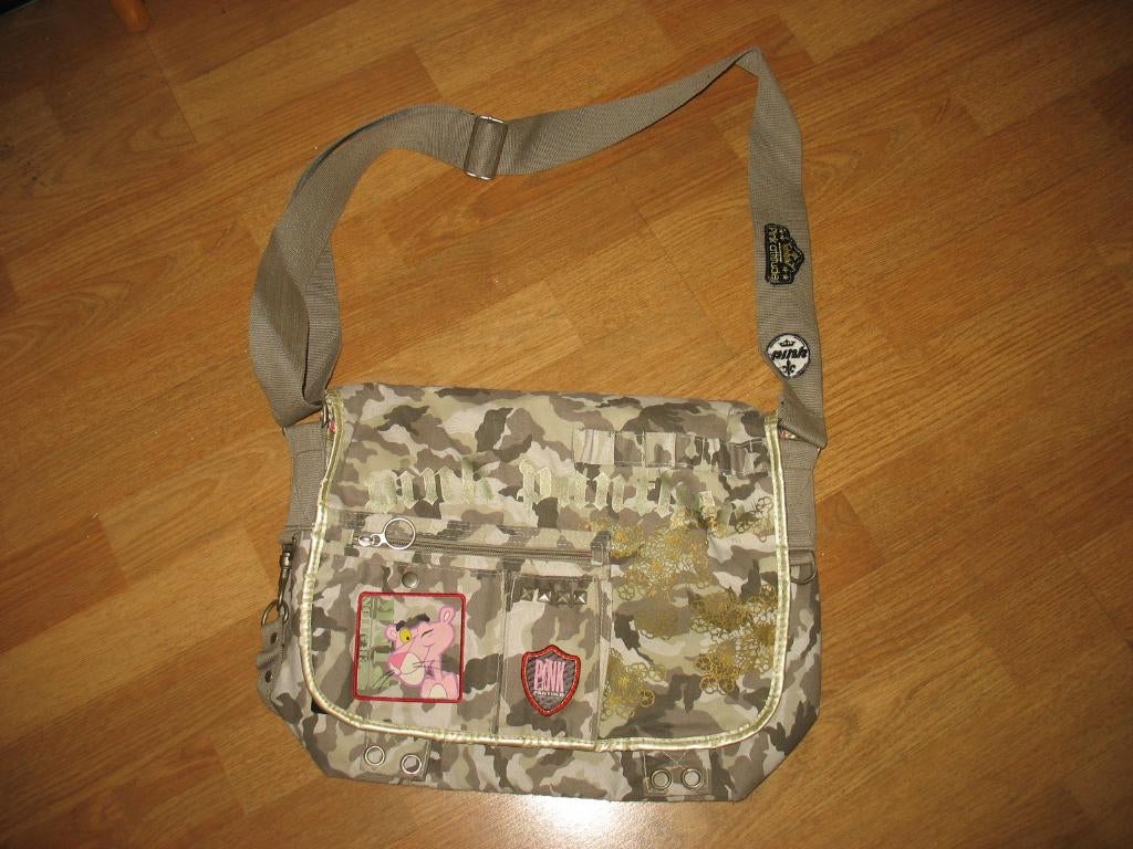Schoudertas Camouflage Stof Pink Panther *Vintage, Ophalen of Verzenden, Overige kleuren