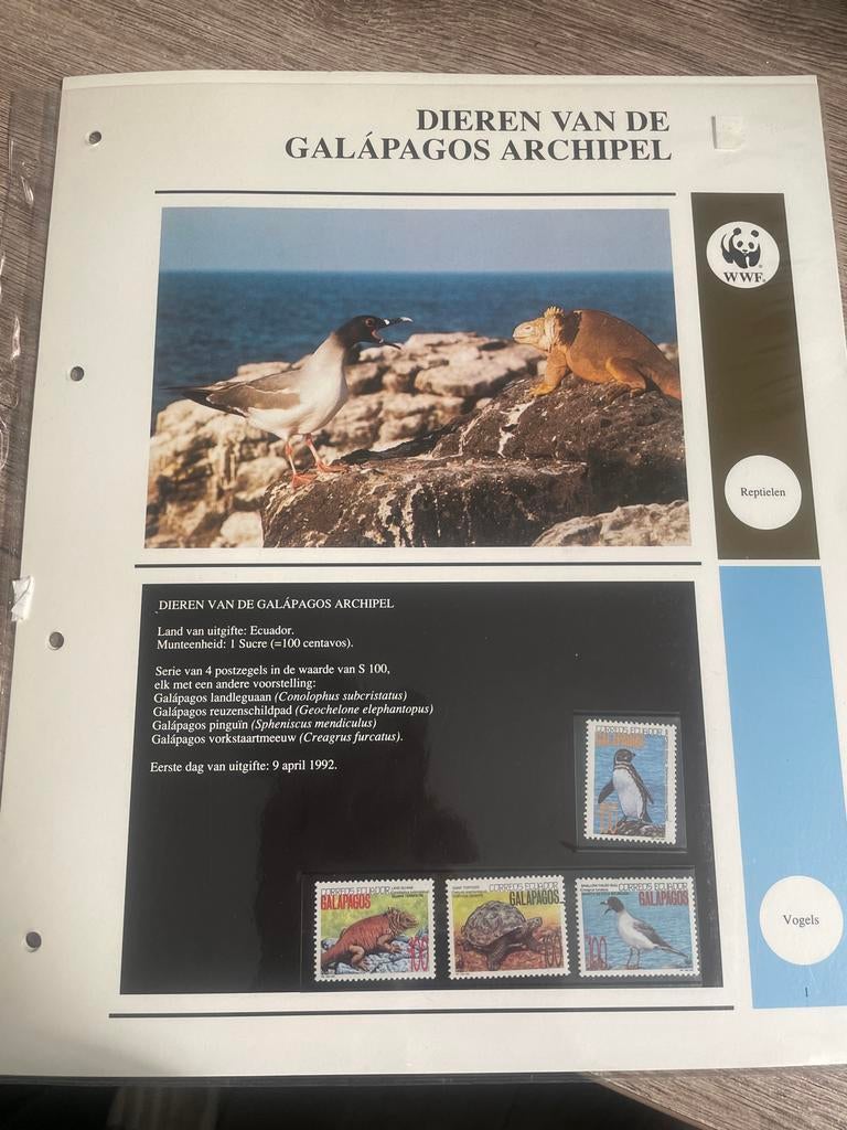 WWF Postzegels Dieren van de Galápagos Archipel, Ophalen of Verzenden, Postfris, Dier of Natuur