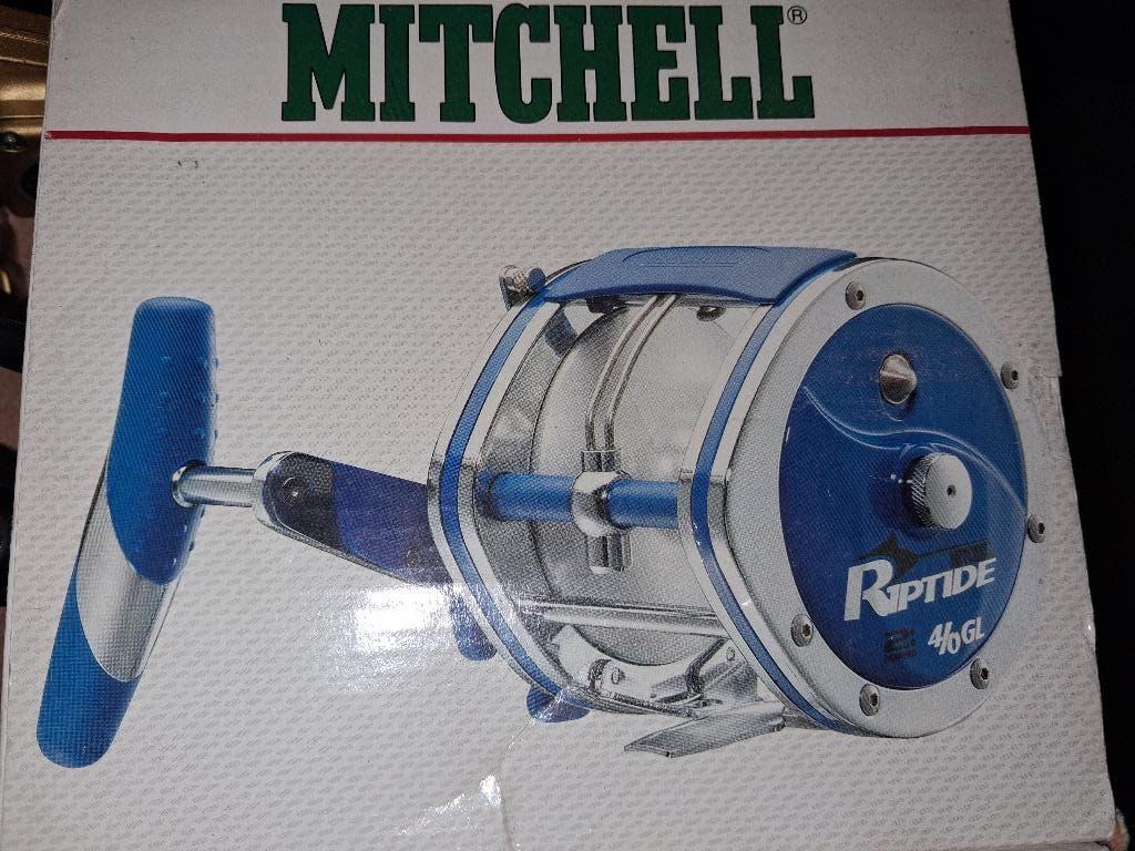 grote reel mitchell ripetide 4/0 gl serie bieden, Watersport en Boten, Ophalen of Verzenden, Zo goed als nieuw, Molen