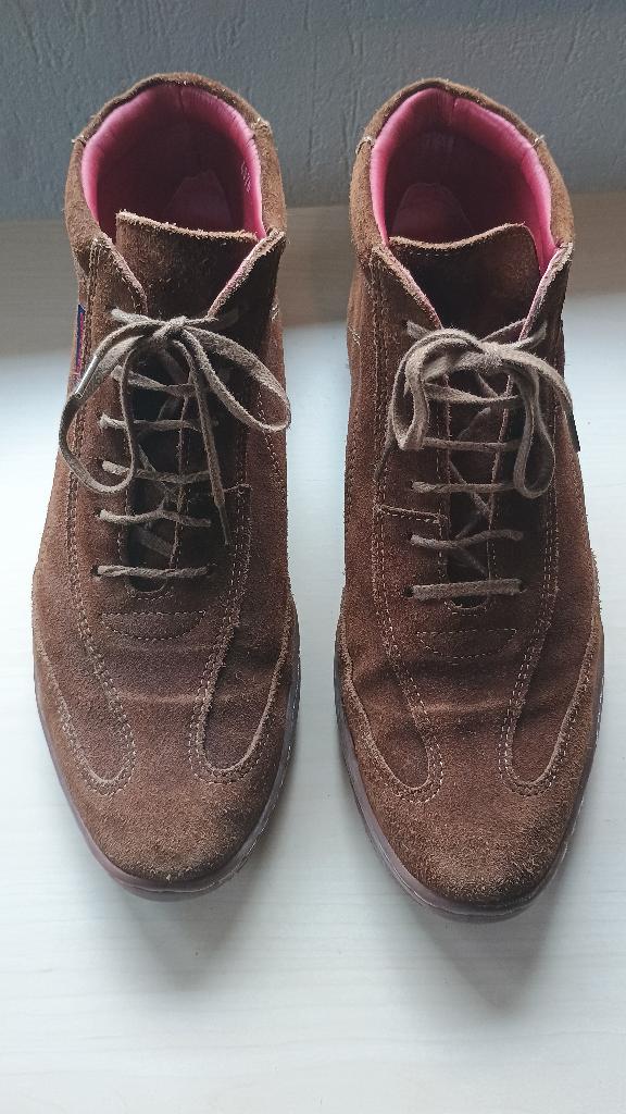 Donkervoort Race Schoenen Mt 42 - Bruin Suède met Rood Leer, Donkervoort, Bruin, Overige typen, Ophalen of Verzenden