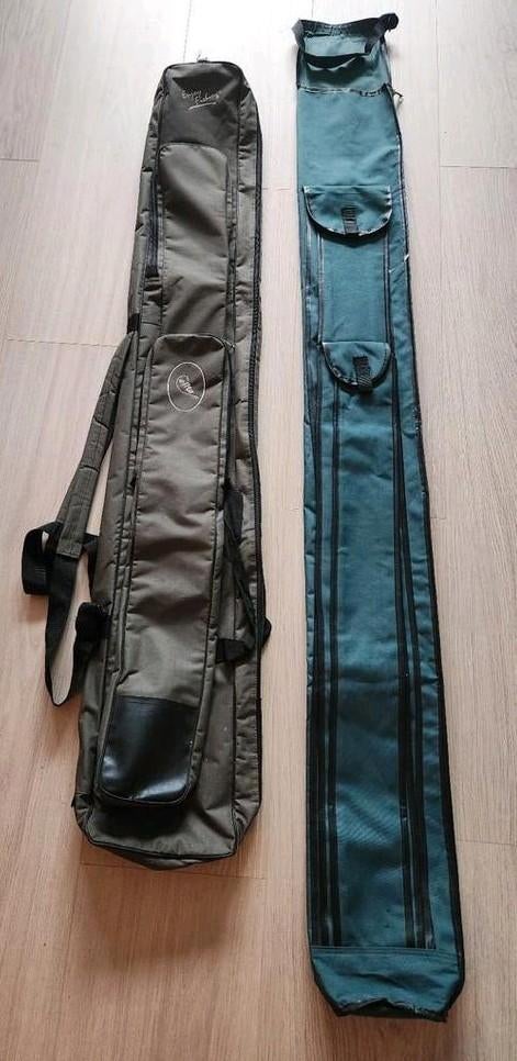 Twee Hengelfoudralen 160 en 170 cm met meerdere vakken, Ophalen of Verzenden, Gebruikt, Koffer of Tas