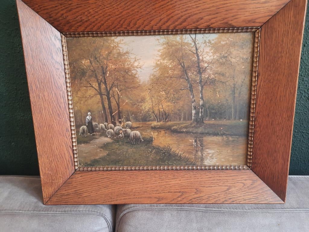 Schilderij van A van den burg., Antiek en Kunst, Kunst | Schilderijen | Klassiek, Ophalen of Verzenden