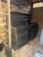 Stijgerhouten buitenkeuken met opbergruimte op wieltjes, Tuin en Terras, Buitenkeukens, Ophalen, Gebruikt, Gas, Vrijstaand