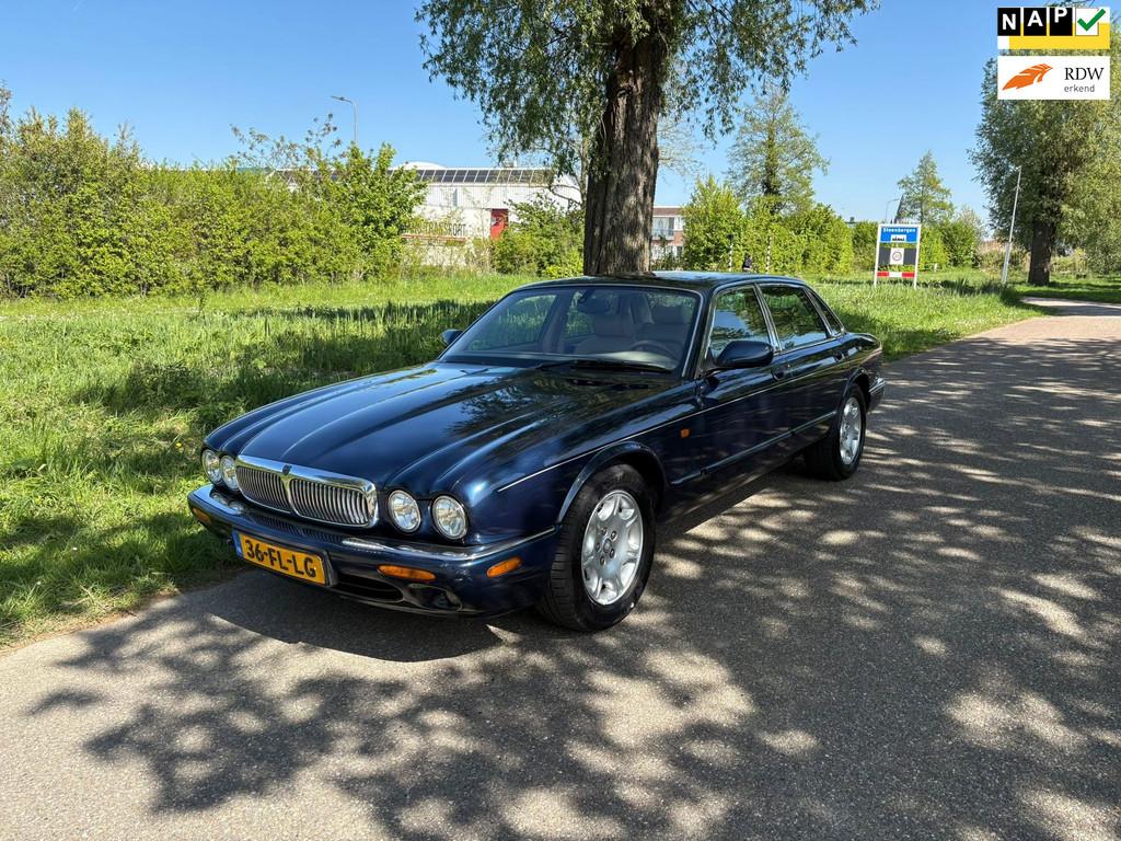 Jaguar Sovereign 3.2 V8 Automaat Airco Cruise Leder Bekledin, Auto's, Jaguar, Achterwielaandrijving, Gebruikt, Blauw, Bedrijf