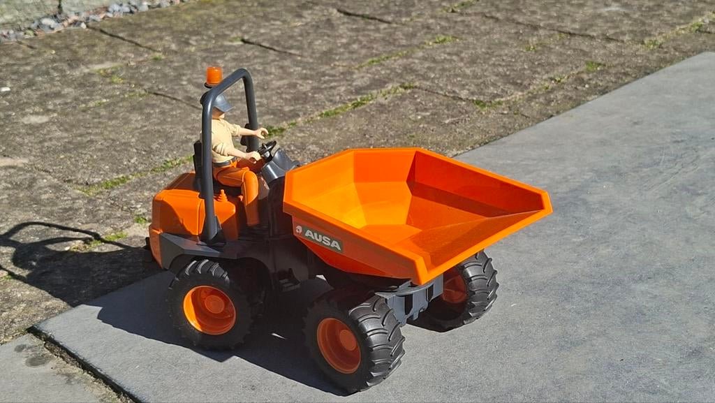 Bruder Dumper met poppetje, Kinderen en Baby's, Speelgoed | Speelgoedvoertuigen, Ophalen, Zo goed als nieuw