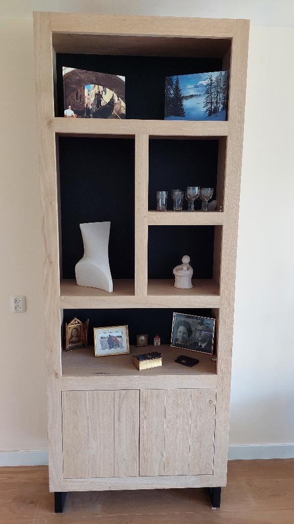 Design vakkenkast (nieuwprijs € 2329), Ophalen, 200 cm of meer, Eikenhout, Zo goed als nieuw