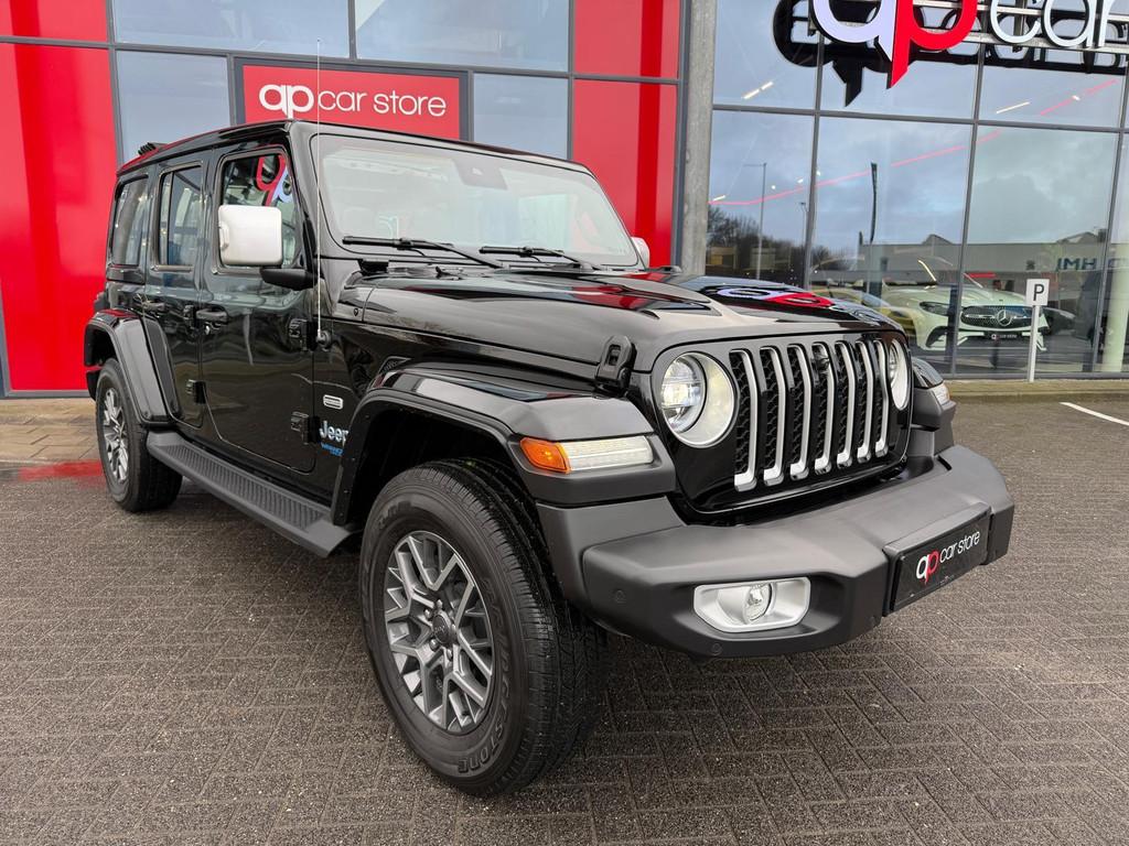 Jeep Wrangler Unlimited 4xe 380 Sahara 2.0 4xe Plug-in Hybri, Automaat, Zwart, 4 cilinders, Cabriolet