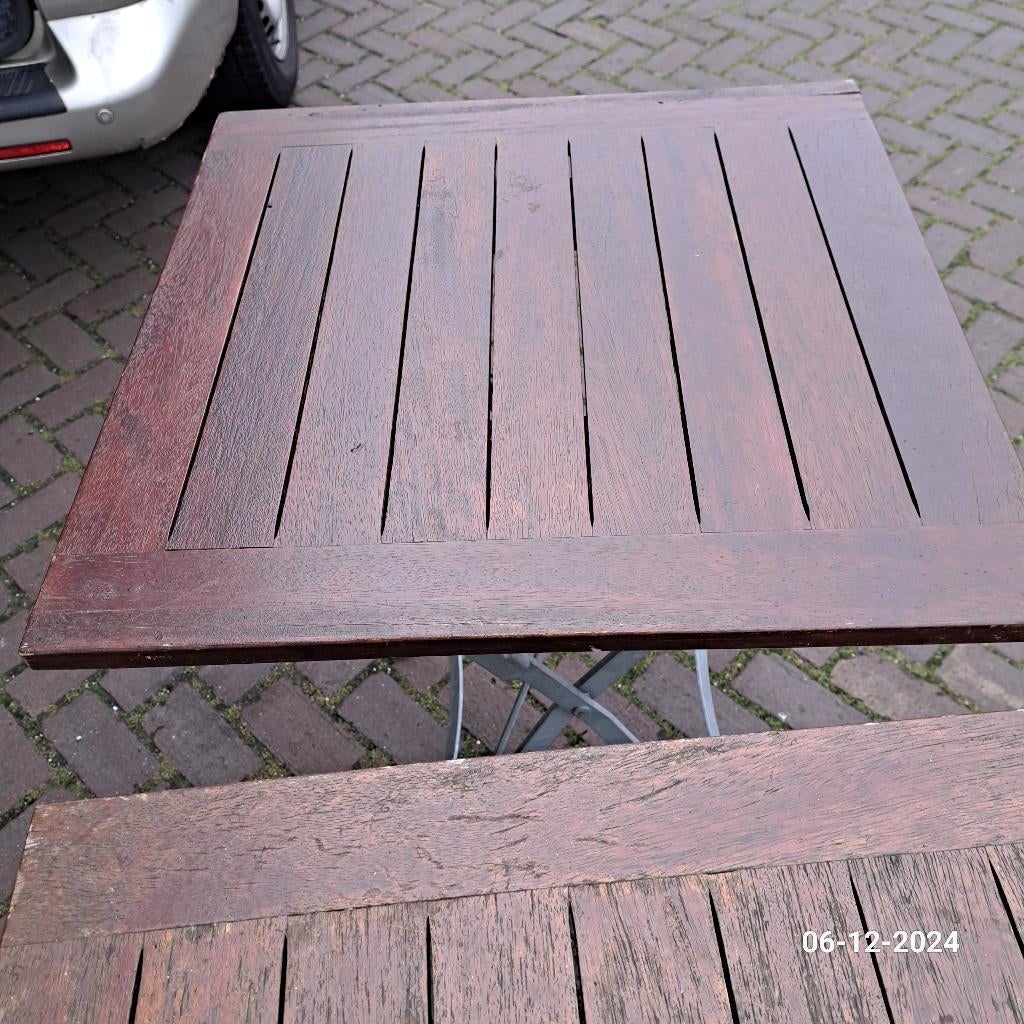 terrastafels teak, Tuin en Terras, Tuintafels, Ophalen, Gebruikt, Rechthoekig, Teakhout