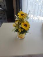Kunstbloemen boeket zonnebloemen in vaas, Ophalen of Verzenden