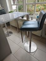 2 in hoogte verstelbare RVS barkrukken, Huis en Inrichting, Barkrukken, Ophalen, 60 tot 90 cm, Zo goed als nieuw, 2 krukken