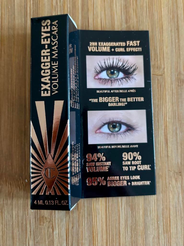Nieuwe charlotte tilbury exagger-eyes volume mascara 4 ml, Ogen, Zwart, Nieuw, Ophalen of Verzenden