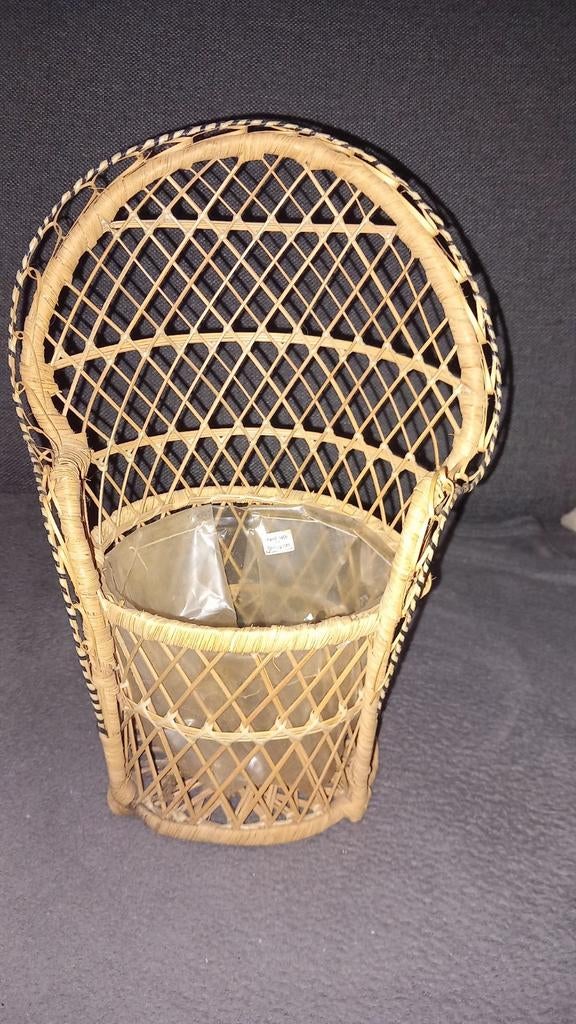 Vintage Pauw stoel rotan handgemaakt Filipijnen  beer pop, Ophalen of Verzenden, Gebruikt