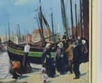 Haven van Scheveningen. Vissersboten. W. van Wijk. Olieverf, Antiek en Kunst, Ophalen of Verzenden