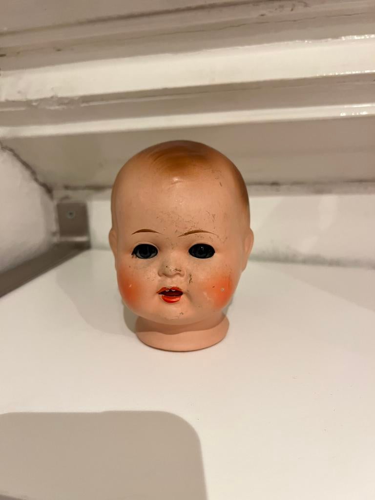 Brocant/antiek/vintage poppenhoofd, Ophalen of Verzenden