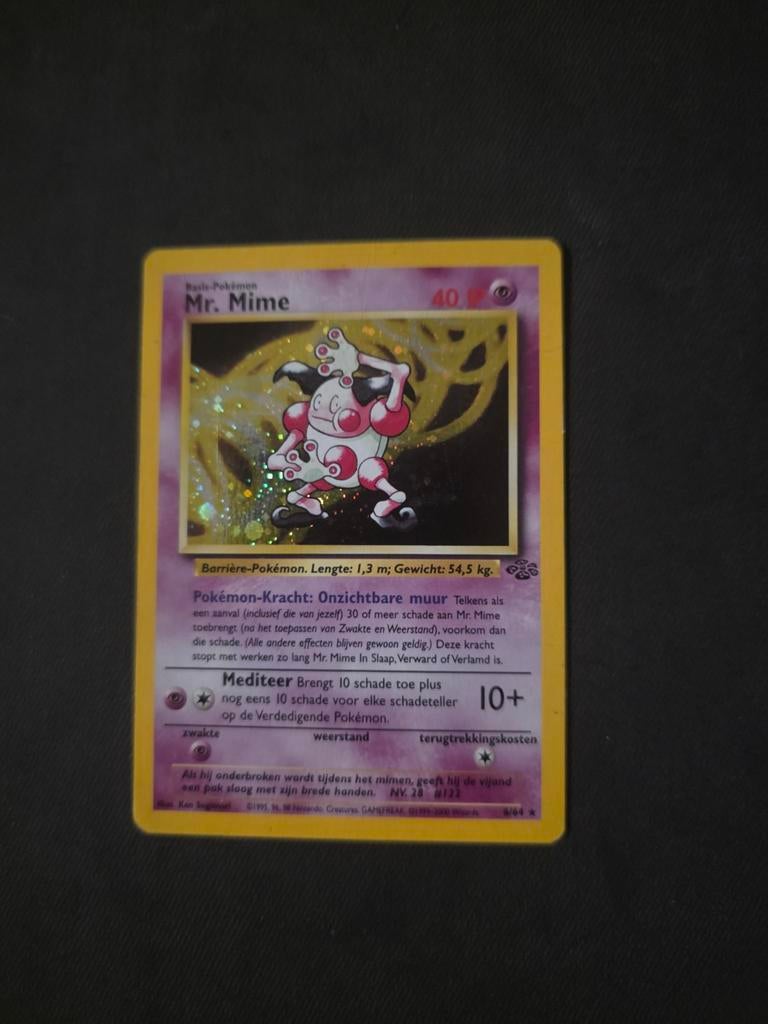 Mr. Mime Pokémon kaart (Nederlands, Holo), Ophalen of Verzenden, Gebruikt, Losse kaart, Foil