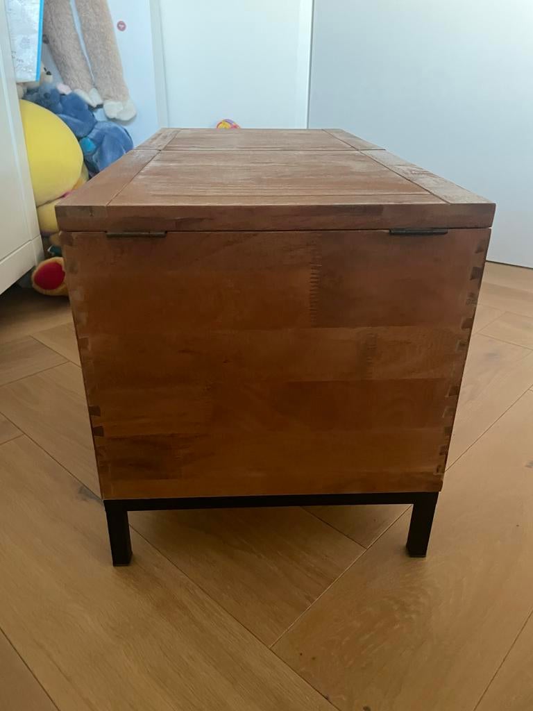 Houten schoenenkist  of speelgoedkist met twee vakken, Gebruikt, 50 tot 100 cm, Ophalen of Verzenden, 75 tot 100 cm