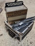 Hohner Goudbrand trekzak met Koffer en Riemen, Overige formaten, Met koffer, Ophalen of Verzenden, Zo goed als nieuw