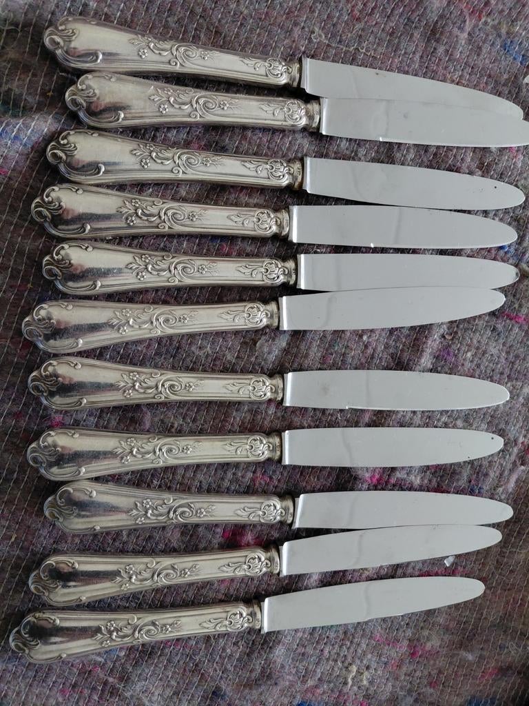 11 verzilverde messen, Antiek en Kunst, Ophalen of Verzenden