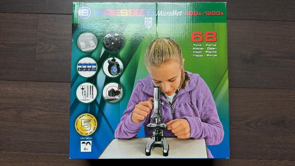 Bresser Microset 300x-1200x microscoop, Audio, Tv en Foto, Optische apparatuur | Microscopen, Ophalen, Nieuw, 1000x of meer, Biologische microscoop