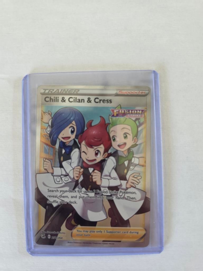 Chili & Cilan & Cress Supporter Trainer Kaart Pokémon, Ophalen of Verzenden, Zo goed als nieuw, Losse kaart
