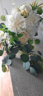 Prachtig Bruidsboeket van Kunstbloemen - Wit/Groen, Ophalen of Verzenden