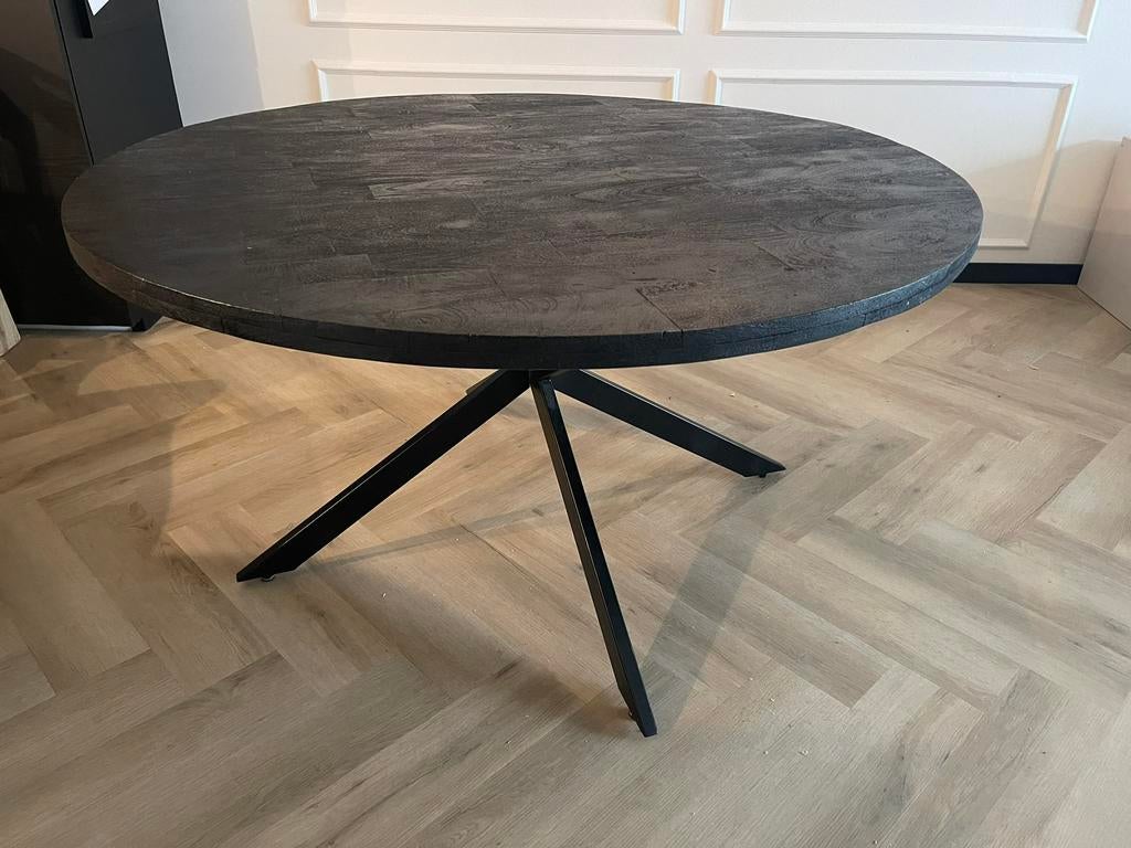 Eettafel rond 130 cm, Huis en Inrichting, Tafels | Eettafels, Ophalen, Zo goed als nieuw, Rond, 100 tot 150 cm