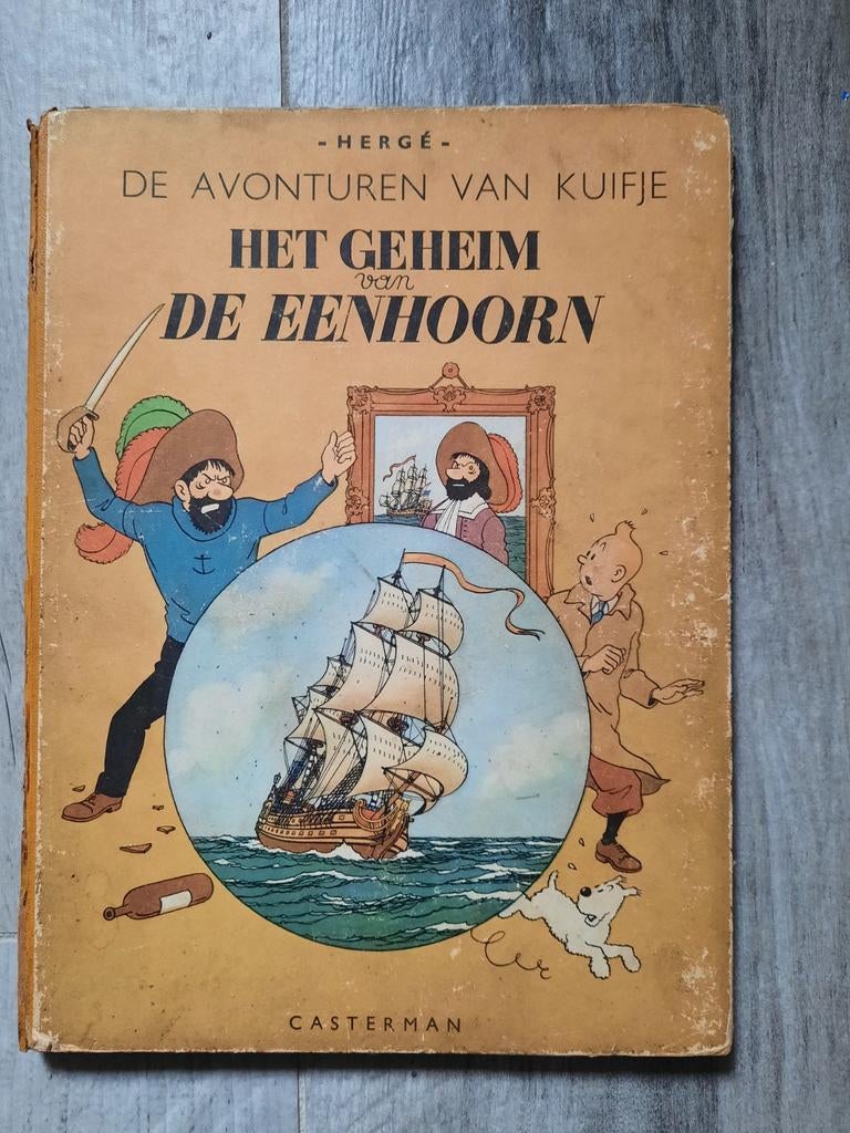 Kuifje HC Het geheim van de eenhoorn 1e druk houthoudend, Boeken, Gelezen, Eén stripboek, Ophalen of Verzenden, Hergé