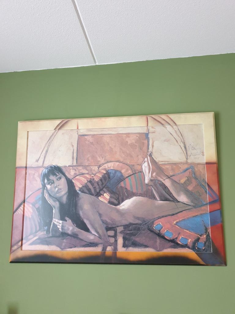 Groot schilderij Nico Vrielink 130 x 90 cm, Ophalen, 125 cm of meer, Zo goed als nieuw, Schilderij