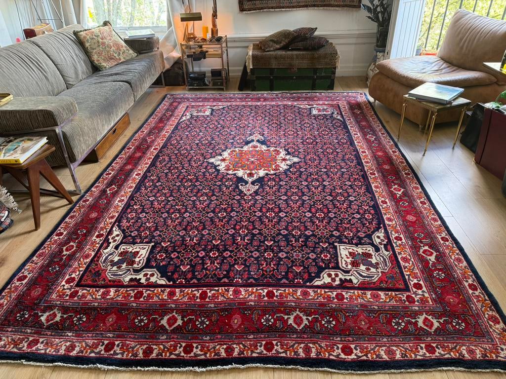 Groot handgeknoopt Perzisch tapijt 305x209 cm Hamadan/Bidjar, Info@bababoho.com, Ophalen of Verzenden, Zo goed als nieuw, 200 cm of meer