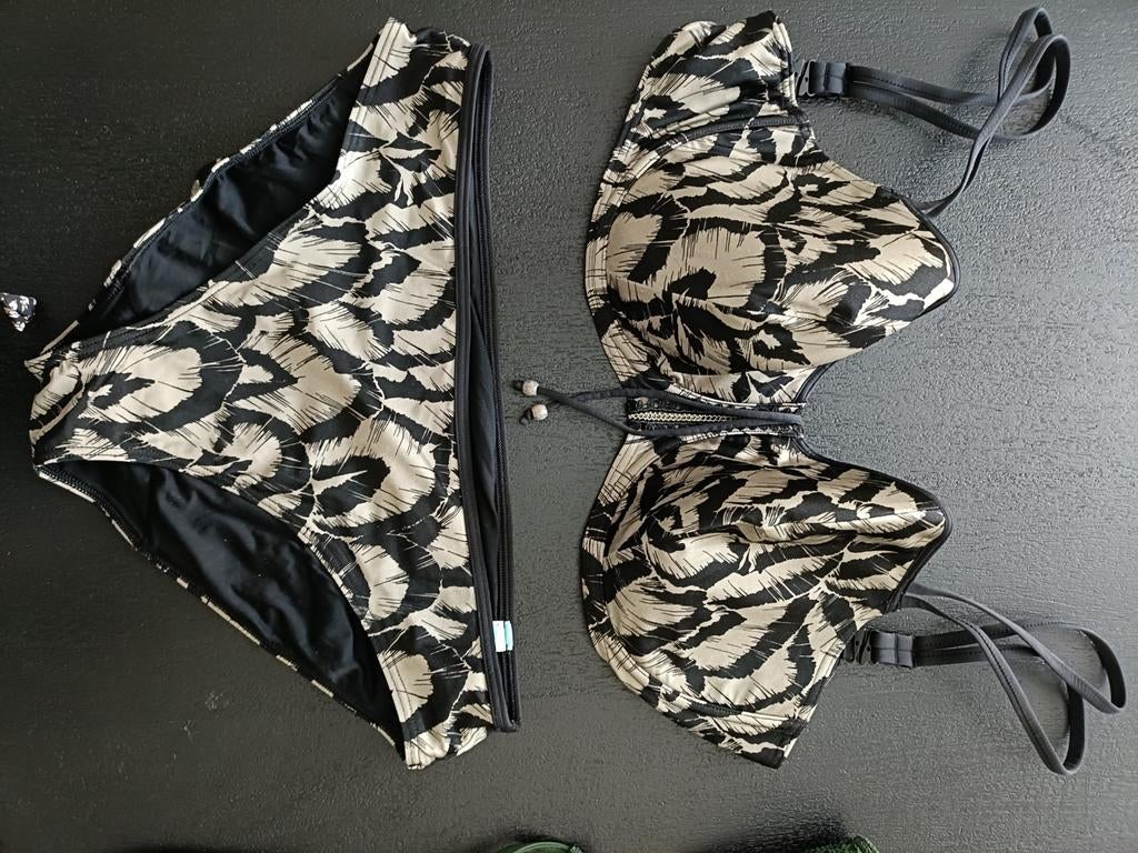 Prima Donna Bikini Top 80H & Broekje 44 zwart licht groen, Zwart, Ophalen of Verzenden, Zo goed als nieuw, Bikini