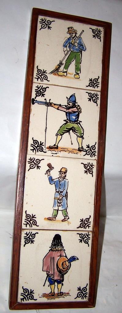 Antiek tegelplateau. 45x13cm. Izgs. Helemaal gaaf., Antiek en Kunst, Antiek | Wandborden en Tegels, Ophalen of Verzenden