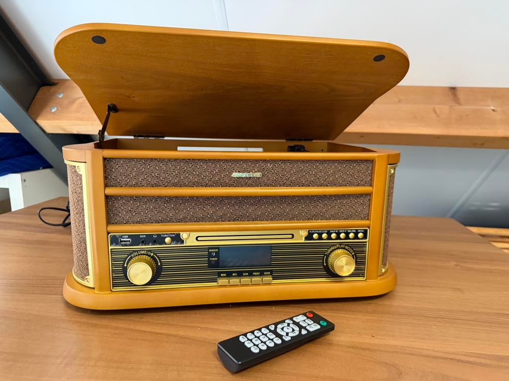 Denver MRD-51 BLACK Retro Platenspeler met DAB Radio