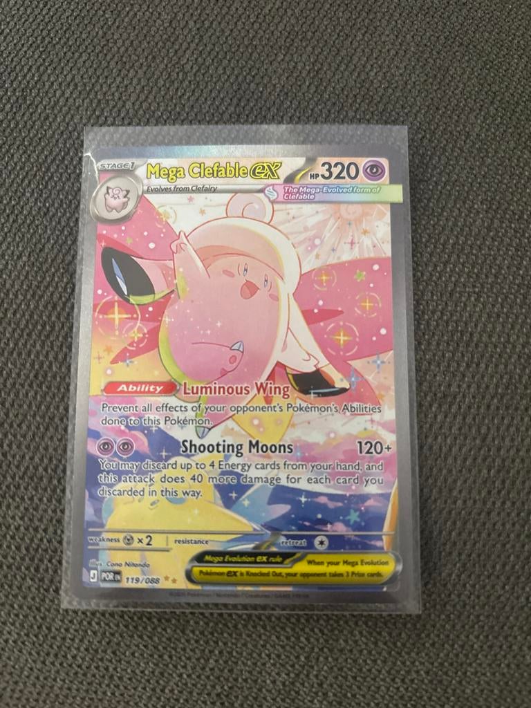Mega clefable EX POR, Ophalen of Verzenden, Nieuw, Losse kaart, Foil