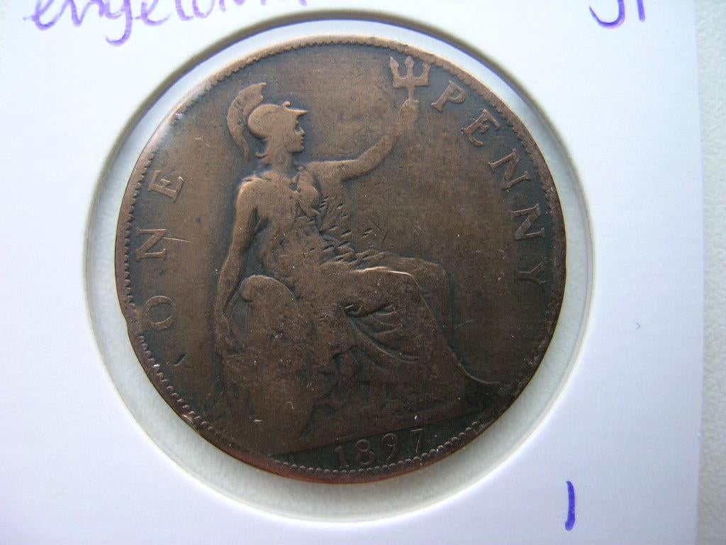 Penny 1897 Engeland (nr 1), Postzegels en Munten, Munten | Europa | Niet-Euromunten, Ophalen of Verzenden, Overige landen, Losse munt