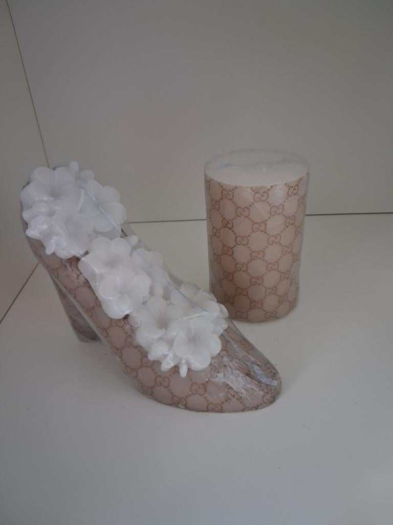 Handgemaakte Kaarsenset (2 stuks) met Gucci Patroon, Ophalen of Verzenden