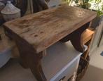 Oude brocante vensterbank kruk of opstapje massief eikenhout, Ophalen