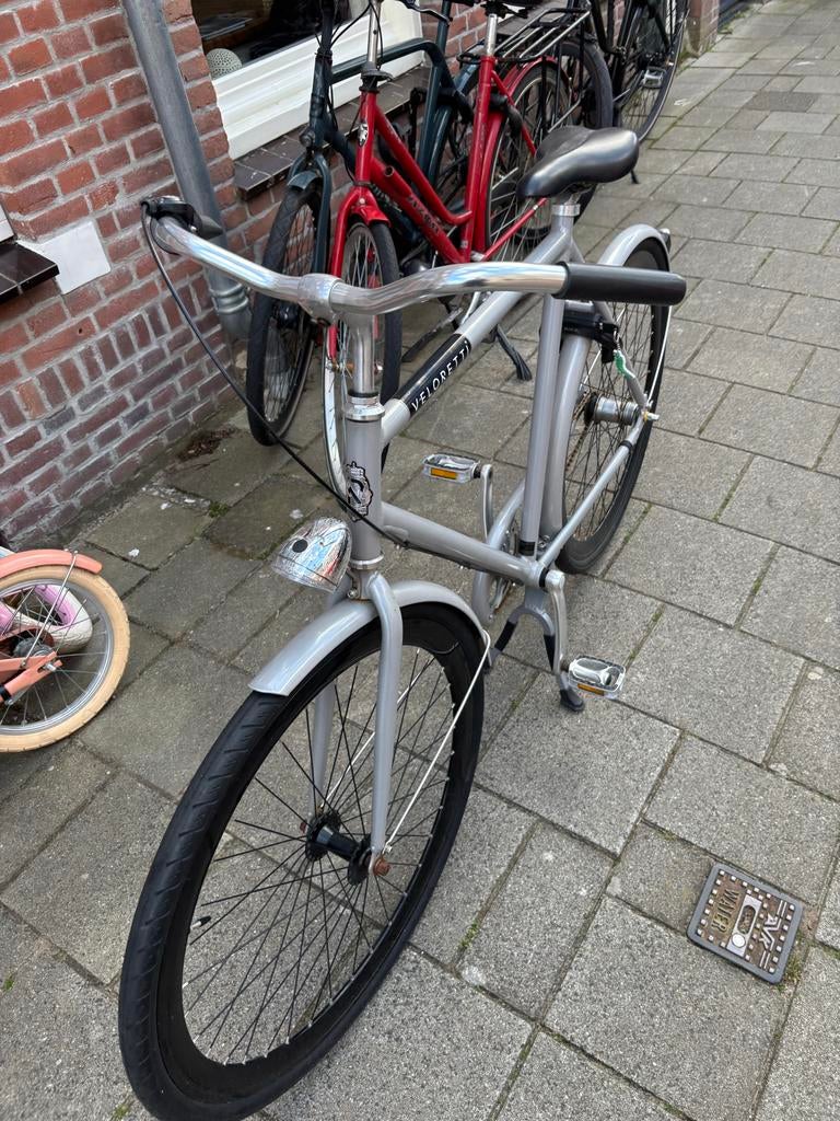 Veloretti Coffeeracer Silver Shadow 61cm, 3 versnellingen, Velgrem, Versnellingen, Zo goed als nieuw, 61 tot 65 cm