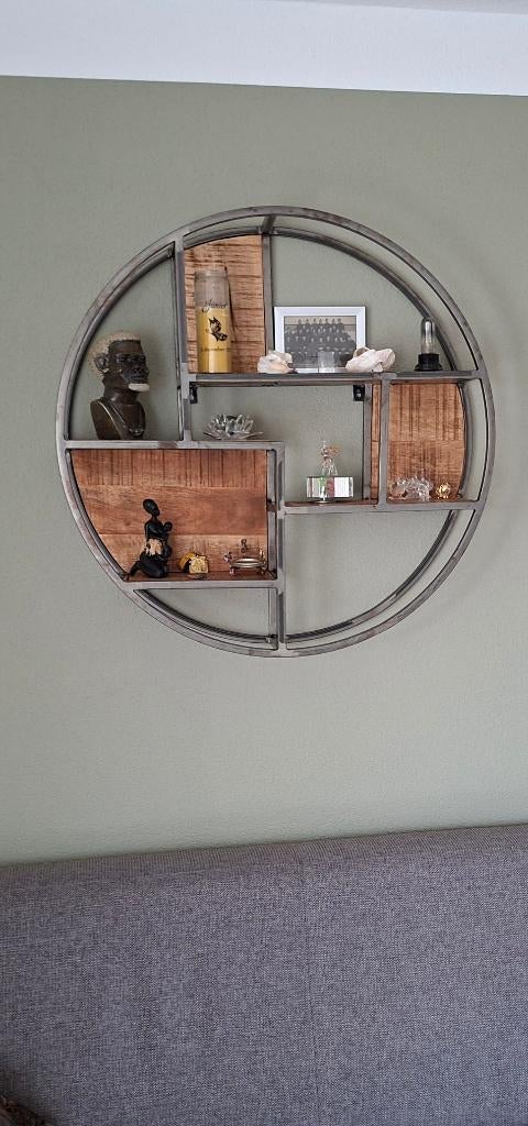 Industrieel rond metalen wandrek, Huis en Inrichting, Woonaccessoires | Wandplanken en Boekenplanken, Ophalen, Zo goed als nieuw