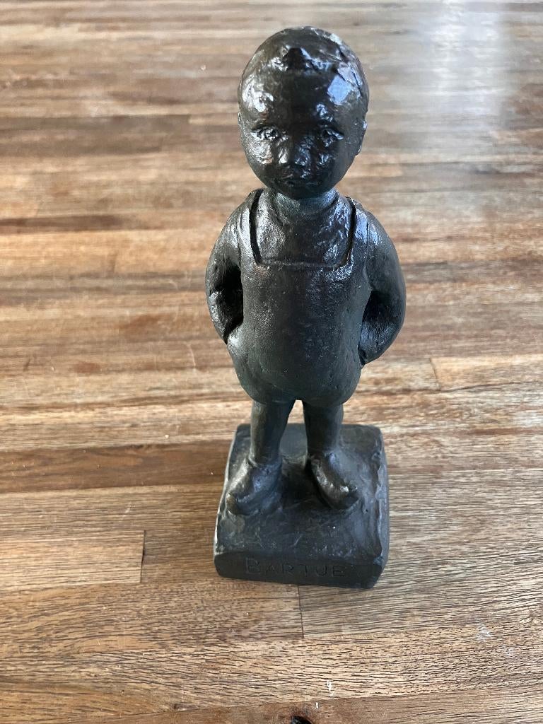 Messing/bronskleurig beeldje Bartje 19,5 cm hoog., Ophalen of Verzenden, Zo goed als nieuw, Mens