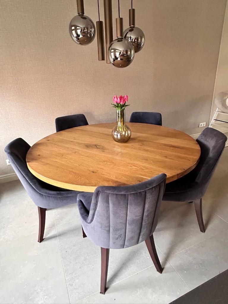 Ronde eettafel 150cm, Huis en Inrichting, Tafels | Eettafels, Ophalen, Rond, Zo goed als nieuw, 100 tot 150 cm