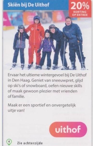 Skiën bij De Uithof 20% kortingsbon, Drie personen of meer, Kortingsbon, Overige typen