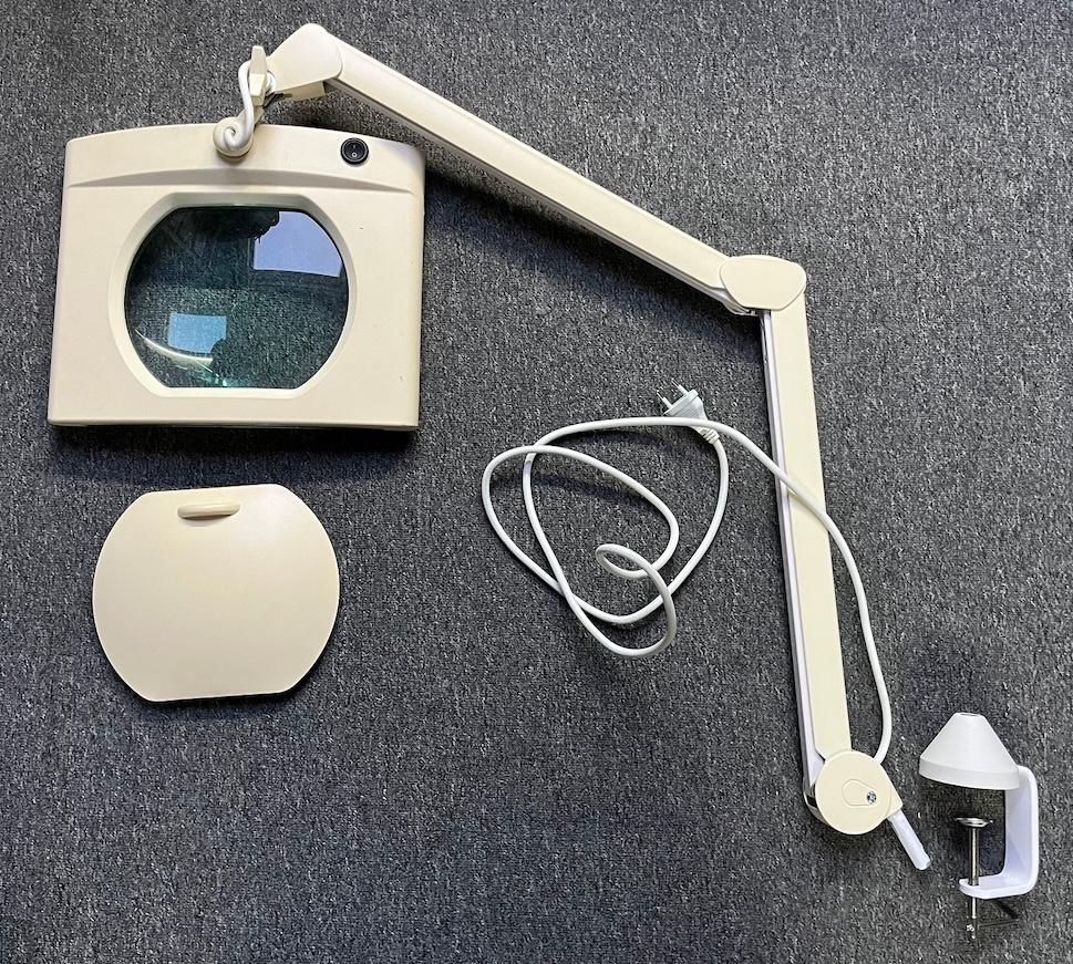 Tafel lamp loep met vergrootglas en clip 28W/230V, Ophalen, Gebruikt, Loeplamp