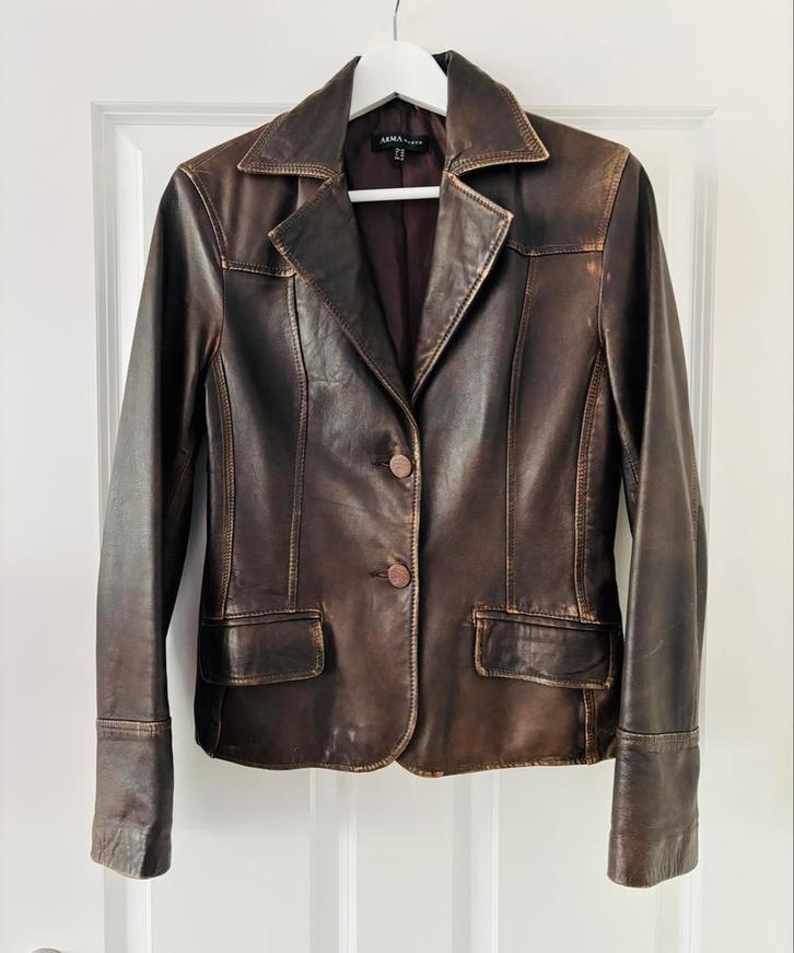 Arma Woman Leren Jasje Maat 36, Kleding | Dames, Jassen | Zomer, Gedragen, Maat 36 (S), Bruin, Ophalen of Verzenden