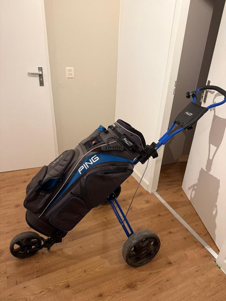 BagBoy Golf Trolly + Ping Cart Bag, Ophalen, Zo goed als nieuw, Tas, Ping