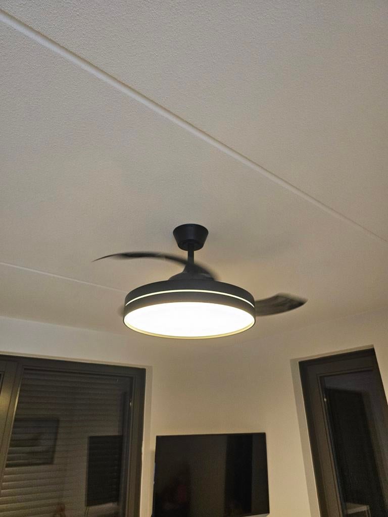 Plafon ventilator met verlichting en afstandsbediening, Witgoed en Apparatuur, Ventilatoren, Ophalen, Ventilator met afstandsbediening