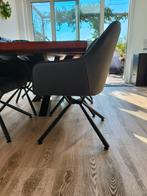 8x Eetkamerstoel Saar Antraciet Draaibaar, Ophalen, Gebruikt, Stof, Grijs