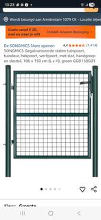Tuinhek deur staal groen  nieuw met slot en handgre, Met poort, Nieuw, Ophalen of Verzenden, Tuinhek