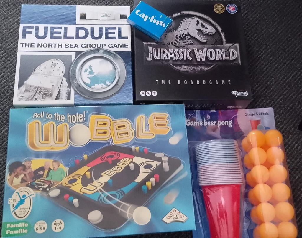 NIEUWE SPELLETJES: Fuelduel, Jurassic, Wobble, Beer Pong enz, Vijf spelers of meer, Ophalen of Verzenden, Nieuw