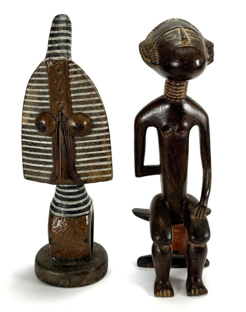 1393. Houten beelden, Dogon en Baule - West-Afrika, 20e eeuw, Ophalen of Verzenden